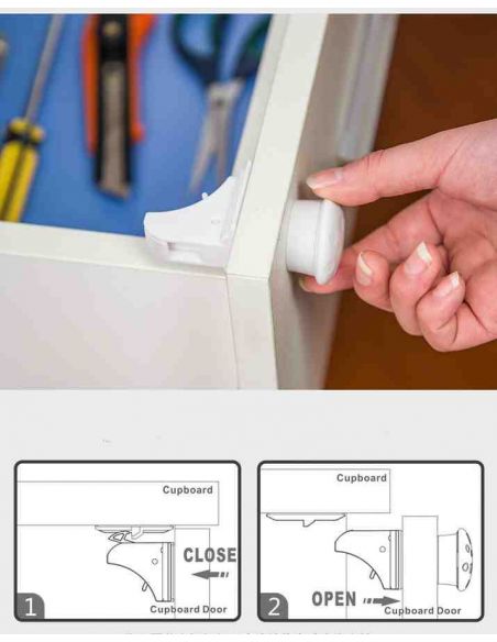 Internal magnetic lock on drawers from children Fabe - Packaging 4pcs buy in online store