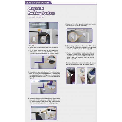 Internal magnetic lock on drawers from children Fabe - Packaging 4pcs buy in online store