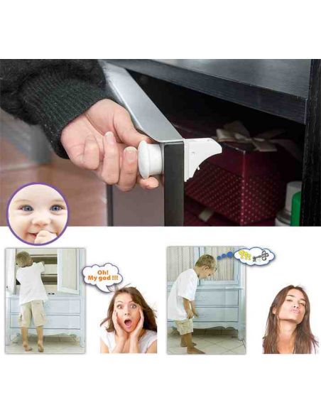 Internal magnetic lock on drawers from children Fabe - Packaging 4pcs buy in online store