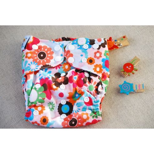 Reusable diaper on microflis buttons with double rubber band buy in online store