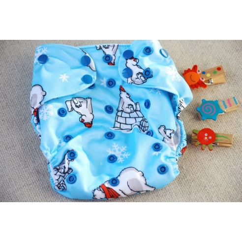 Reusable diaper on microflis buttons with double rubber band buy in online store