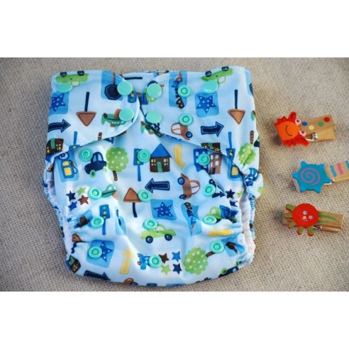 Reusable diaper on microflis buttons with double rubber band buy in online store