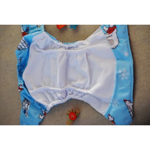 Reusable diaper on microflis buttons with double rubber band buy in online store