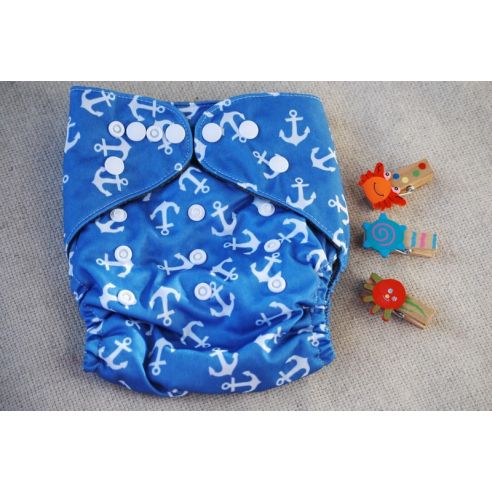 Reusable diaper on buttons with coal fiber and double rubber band buy in online store