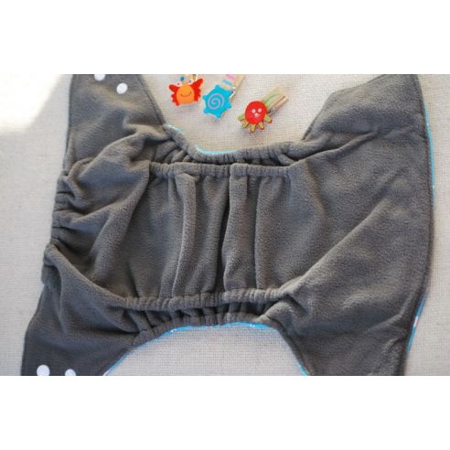Reusable diaper on buttons with coal fiber and double rubber band buy in online store