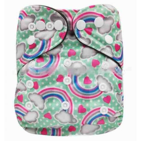 Reusable diaper on buttons with coal fiber and double rubber band buy in online store