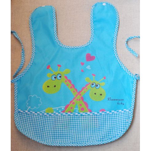 Cotton slotman apron with pocket - Blue giraffes buy in online store