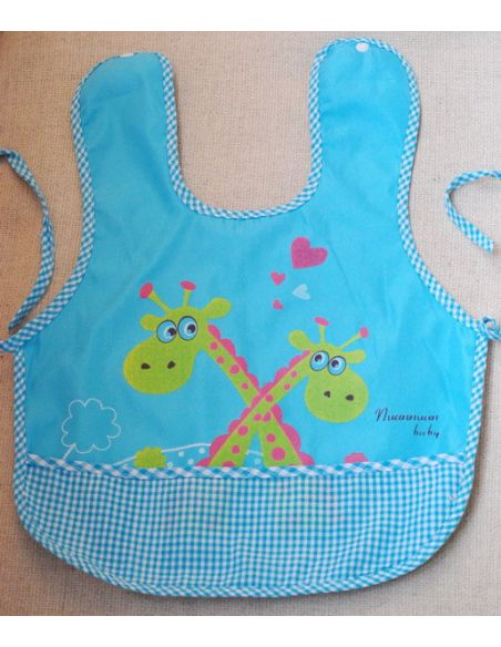 Cotton slotman apron with pocket - Blue giraffes buy in online store Cotton slotman apron with pocket - Blue giraffes buy in online store