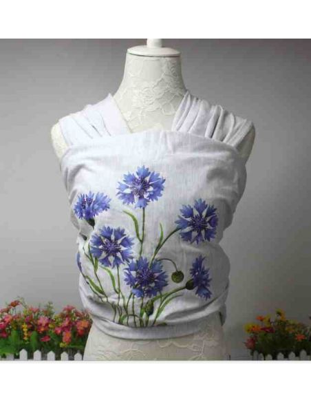 GourdBaby - knitted, pulling sling scarf 100% cotton cornflowers buy in online store