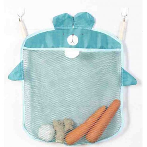 Mesh Organizer for storing toys in the Bathroom Alarger + 2 Vacuum Hook - Blue buy in online store