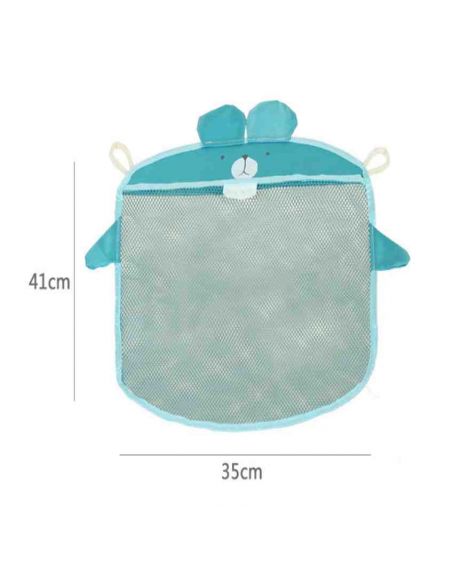Mesh Organizer for storing toys in the Bathroom Alarger + 2 Vacuum Hook - Blue buy in online store