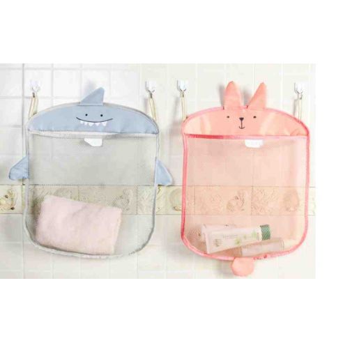Mesh Organizer for storing toys in the Bathroom Alarger + 2 Vacuum Hook - Blue buy in online store