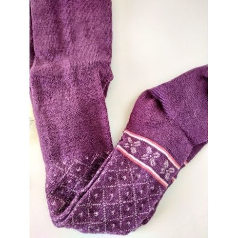 Merino wool tights 74-80r - burgundy with drawing buy in online store