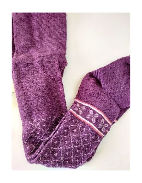 Merino wool tights 74-80r - burgundy with drawing buy in online store