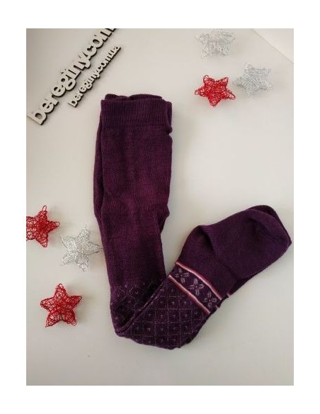Merino wool tights 74-80r - burgundy with drawing buy in online store