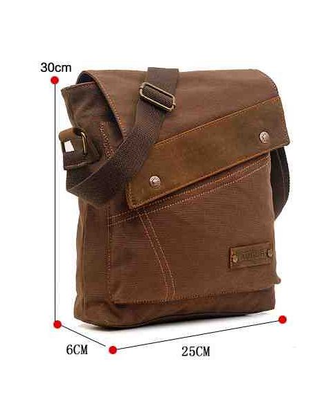 Men's bag Barstie from cotton and inserts from genuine leather K013 brown buy in online store Men's bag Barstie from cotton and inserts from genuine leather K013 brown buy in online store