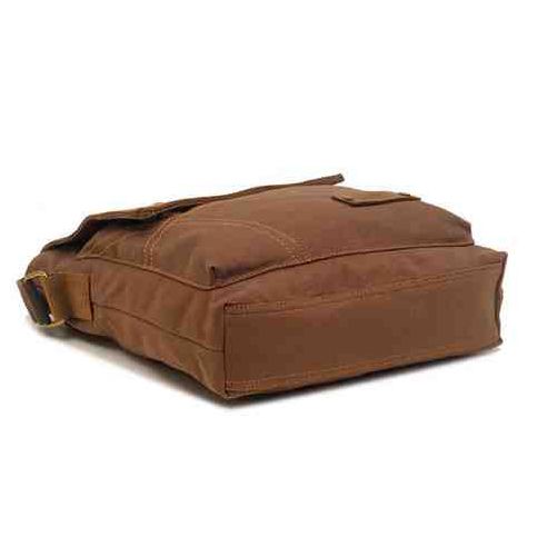 Men's bag Barstie from cotton and inserts from genuine leather K013 brown buy in online store