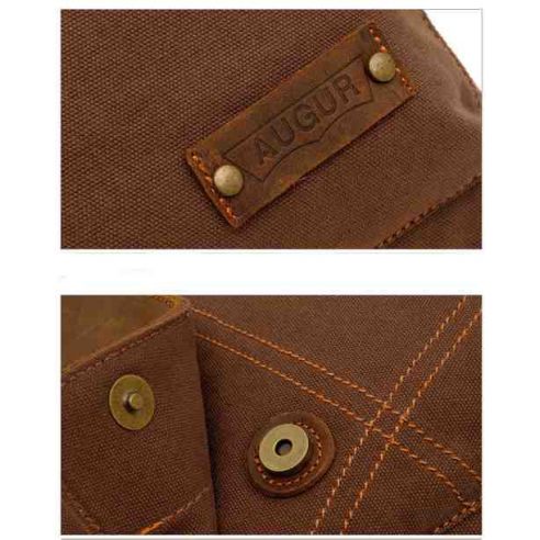 Men's bag Barstie from cotton and inserts from genuine leather K013 brown buy in online store