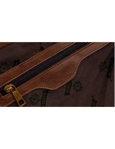 Men's bag Barstie from cotton and inserts from genuine leather K013 brown buy in online store Men's bag Barstie from cotton and inserts from genuine leather K013 brown buy in online store