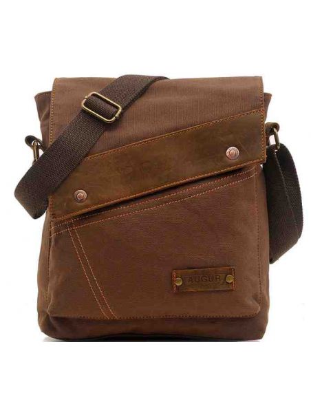 Men's bag Barstie from cotton and inserts from genuine leather K013 brown buy in online store Men's bag Barstie from cotton and inserts from genuine leather K013 brown buy in online store