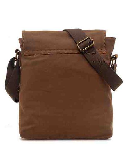 Men's bag Barstie from cotton and inserts from genuine leather K013 Khaki buy in online store Men's bag Barstie from cotton and inserts from genuine leather K013 Khaki buy in online store