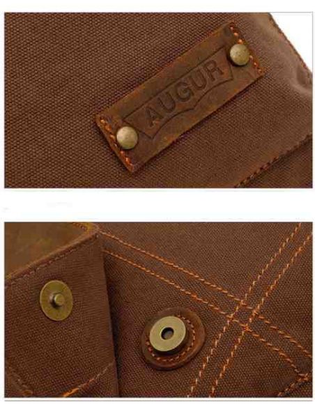 Men's bag Barstie from cotton and inserts from genuine leather K013 Khaki buy in online store Men's bag Barstie from cotton and inserts from genuine leather K013 Khaki buy in online store