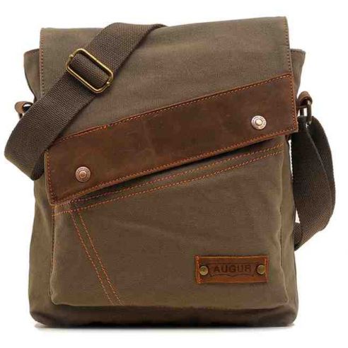 Men's bag Barstie from cotton and inserts from genuine leather K013 Khaki buy in online store