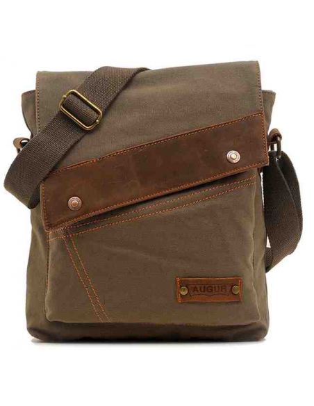 Men's bag Barstie from cotton and inserts from genuine leather K013 Khaki buy in online store Men's bag Barstie from cotton and inserts from genuine leather K013 Khaki buy in online store