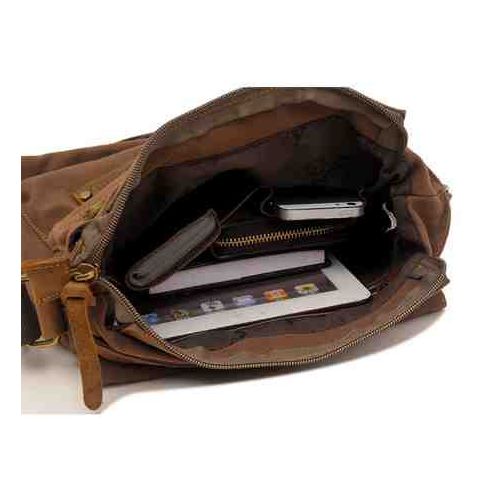 Men's bag Barstie Cotton and inserts from genuine leather K013 sand buy in online store