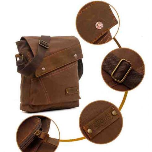 Men's bag Barstie Cotton and inserts from genuine leather K013 sand buy in online store