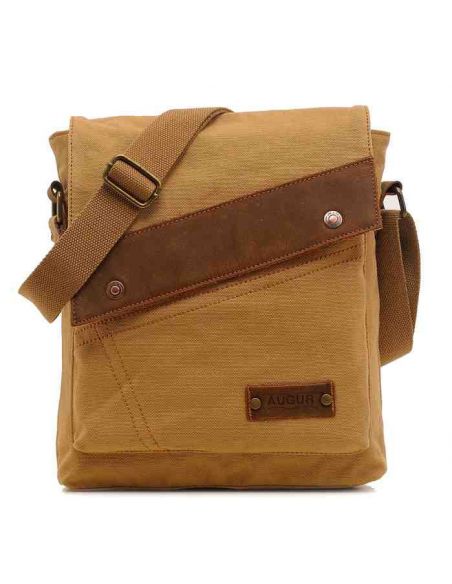 Men's bag Barstie Cotton and inserts from genuine leather K013 sand buy in online store