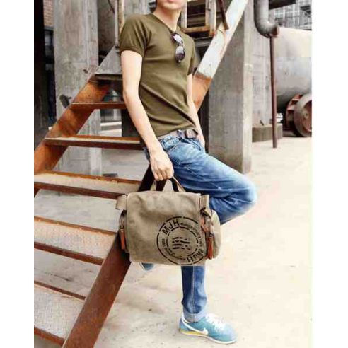Men's cotton bag for netbook, tablet K017 light brown buy in online store