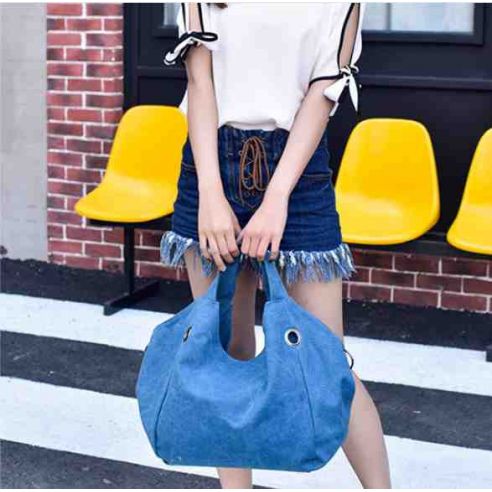 Female cotton bag K010 gray buy in online store