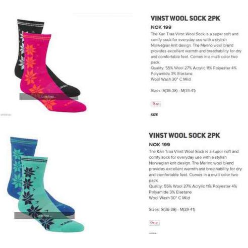 Socks made of Merinos Kari Traa 36-38 buy in online store