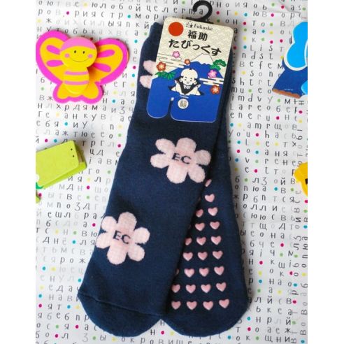 Socks Baby Fukuske Anti-slip Machrow Size 27-33 Blue Flowers buy in online store