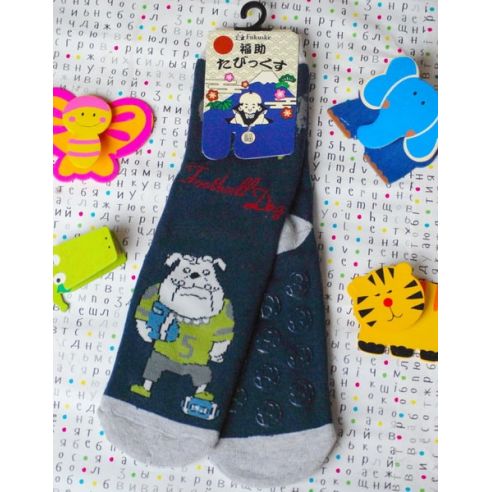 Socks Children's Fukuske Anti-slip Machrow Size 27-33 Blue Bulldog buy in online store