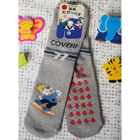 Baby socks Fukuske Anti-slip terry size 34-39 Gray Tiger buy in online store