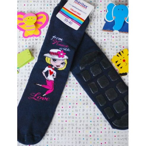 Socks Baby Anti-slip Machrow Meritex Blue Size 35-40 buy in online store
