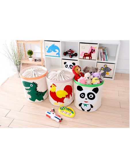 Basket for toys Cotton with Applique - Wolf buy in online store Basket for toys Cotton with Applique - Wolf buy in online store