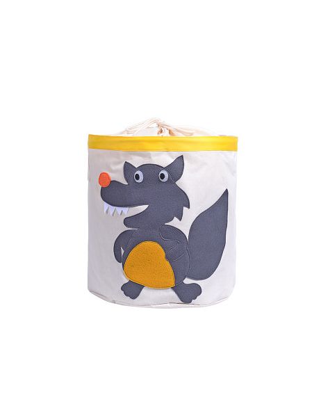 Basket for toys Cotton with Applique - Wolf buy in online store Basket for toys Cotton with Applique - Wolf buy in online store