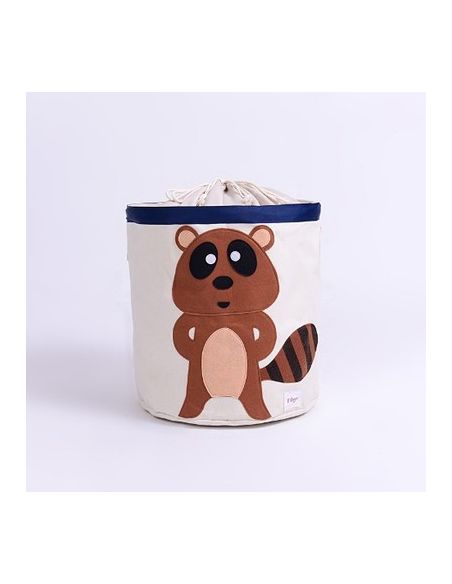 Basket for toys Cotton with Applique - Raccoon buy in online store Basket for toys Cotton with Applique - Raccoon buy in online store