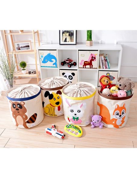 Basket for toys Cotton with applique - Pink dinosaur buy in online store Basket for toys Cotton with applique - Pink dinosaur buy in online store