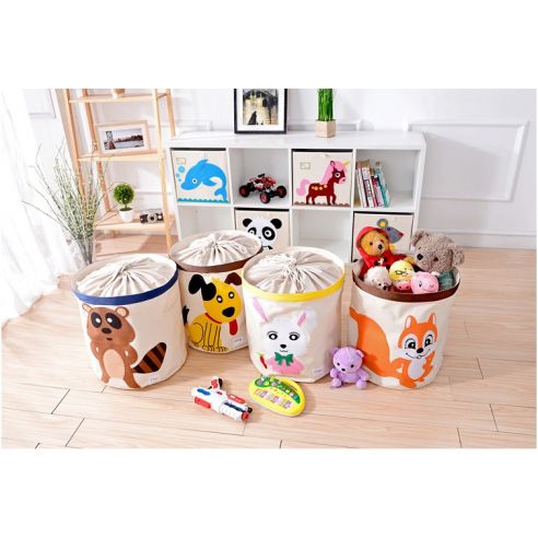 Basket for toys Cotton with Applique - Blue Dinosaur buy in online store