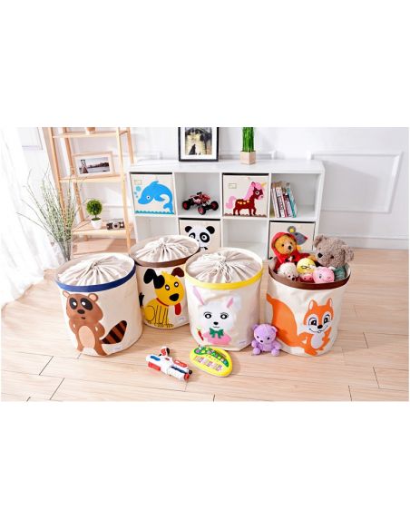 Basket for toys Cotton with Applique - Blue Dinosaur buy in online store Basket for toys Cotton with Applique - Blue Dinosaur buy in online store