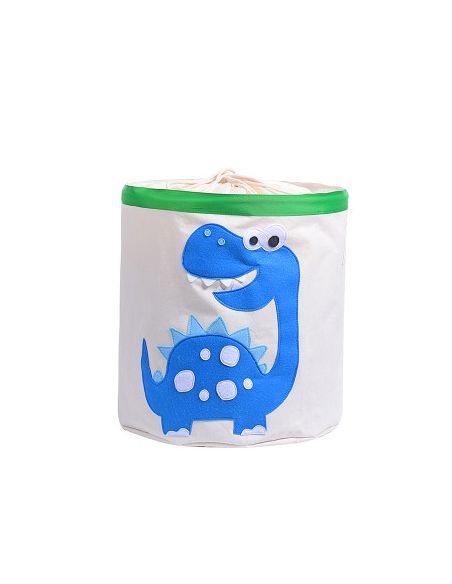 Basket for toys Cotton with Applique - Blue Dinosaur buy in online store Basket for toys Cotton with Applique - Blue Dinosaur buy in online store