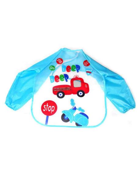 Apron with sleeves - Machine on blue buy in online store