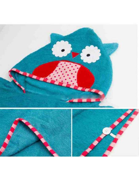 Children's Towel Cape Poncho (Analog Skip Hop) Hooded - Owl 70 * 140 buy in online store