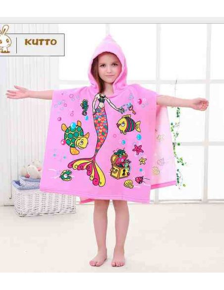 Beach Towel Poncho - Pink Mermaid buy in online store Beach Towel Poncho - Pink Mermaid buy in online store