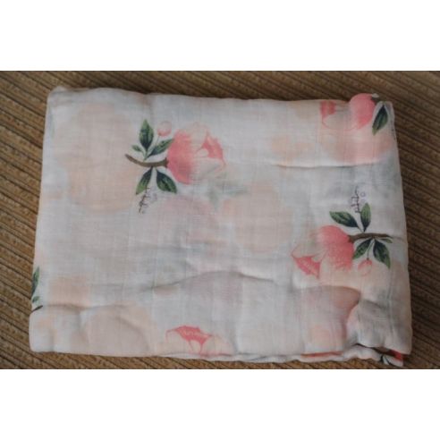 Gauze Muslin Diaper 120 * 120 - Gently Pink Flowers buy in online store
