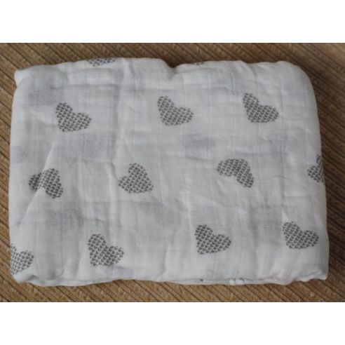Gauze Muslin Diaper 120 * 120 - Hearts buy in online store
